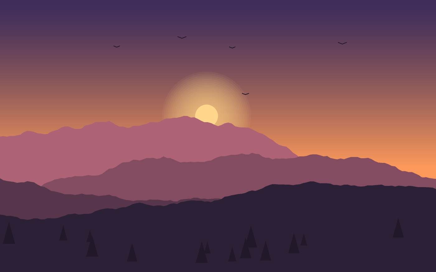 Ilustração de uma paisagem