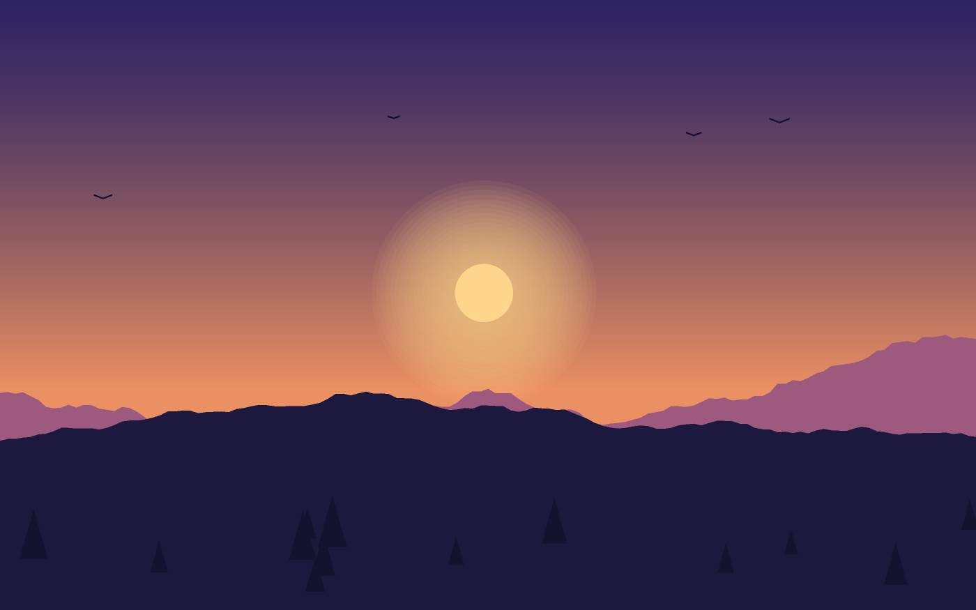 Ilustração de uma paisagem